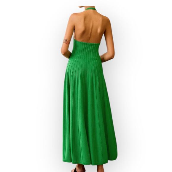Green Knit Halter Maxi Dress – Size XL (12) - Picture 5 of 8